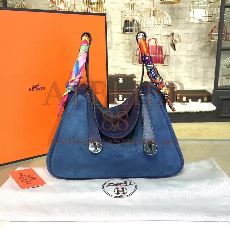 Navy Blue Lindy 30 Bag Twilly Handle
