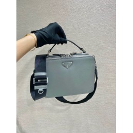 Brique Bag - Grey, Saffiano...