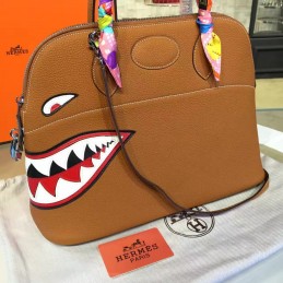 Brown Bolide 45 Shark Charm Twilly Handle Bag