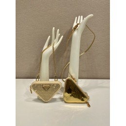 Mini Pouch - Gold, Saffiano...