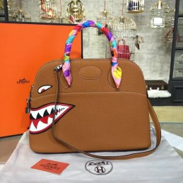 Brown Bolide 45 Shark Charm Twilly Handle Bag
