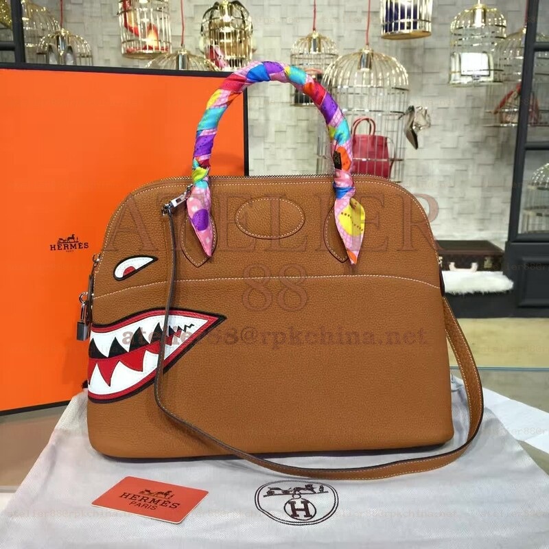 Brown Bolide 45 Shark Charm Twilly Handle Bag