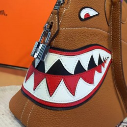 Brown Bolide 45 Shark Charm Twilly Handle Bag