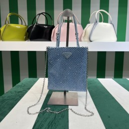 Handbag - Pale Blue, Satin
