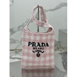Bag - Pink, Crochet Raffia