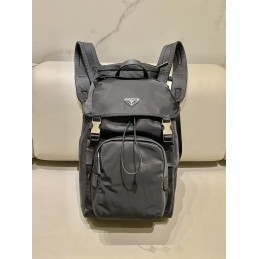 Maxi Backpack - Grey, Leather