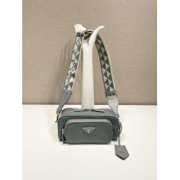 Crossbody Bag - Grey, Nappa...
