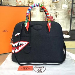 Black Shark Charm Twilly Handle Bolide 45 Bag