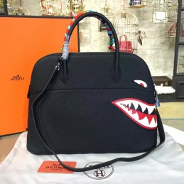 Black Shark Charm Twilly Handle Bolide 45 Bag