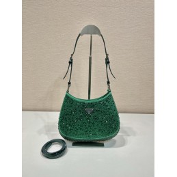 Cleo Bag - Green, Satin