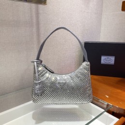 Hobo Bag - Grey, Leather