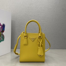 Handbag - Yellow, Saffiano...