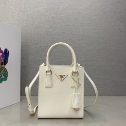Handbag - White, Saffiano...