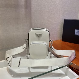 Mini Bag - White, Saffiano...