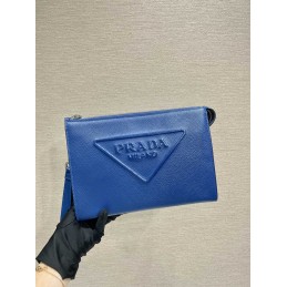 Pouch - Blue, Saffiano Leather