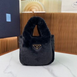 Mini Handbag - Navy, Shearling