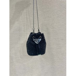 Mini Pouch - Black, Satin
