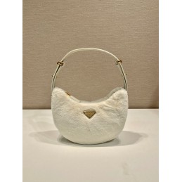 Moon Handbag - White, Leather