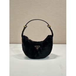 Moon Handbag - Black, Leather