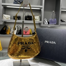 Sequinned Cleo Bag - Gold,...