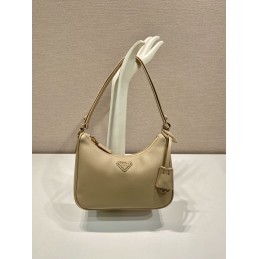 Hobo Bag - Beige, Leather