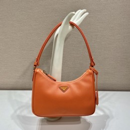 Hobo Bag - Orange, Leather