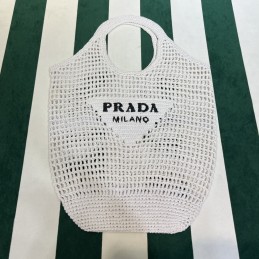 Tote - White, Crochet Raffia