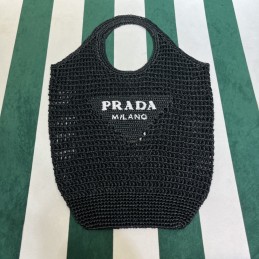 Maxi Tote - Black, Crochet...