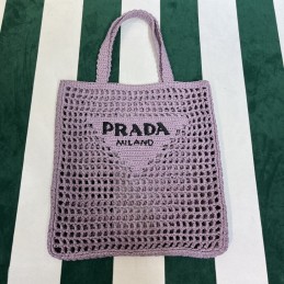 Tote - Lilac, Crochet Raffia