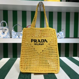 Tote - Yellow, Crochet Raffia