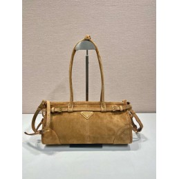 Medium Handbag - Brown, Suede