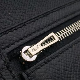 Black Long Bearn Wallet Silver H Hardware