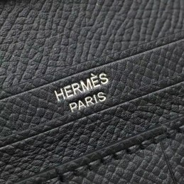 Black Long Bearn Wallet Silver H Hardware