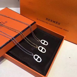 H Pendant Necklace Black White Options