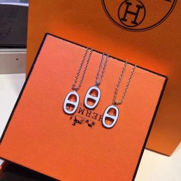 H Pendant Necklace Black White Options