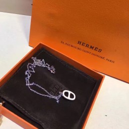 H Pendant Necklace Black White Options