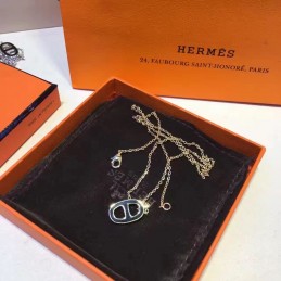 H Pendant Necklace Black White Options