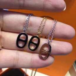 H Pendant Necklace Black White Options