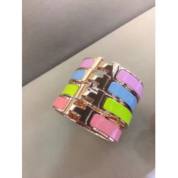 Multicolor Enamel H Bracelet