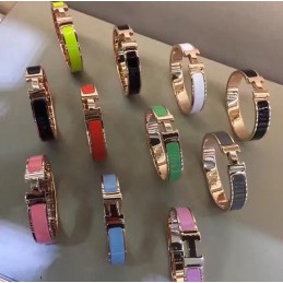 Multicolor Enamel H Bracelet