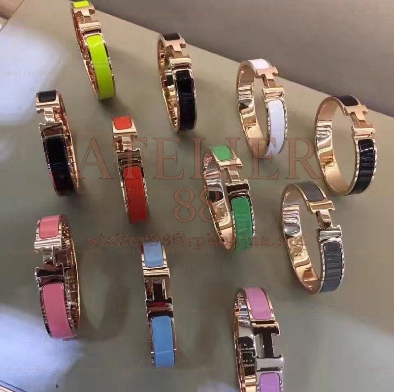 Multicolor Enamel H Bracelet