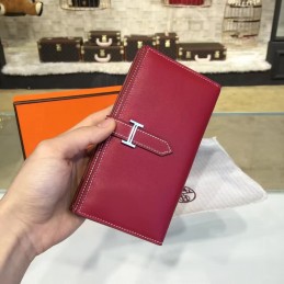 Burgundy Bearn Wallet Silver H Hardware