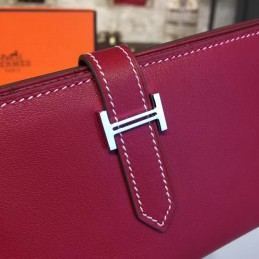 Burgundy Bearn Wallet Silver H Hardware