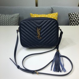 Lou Camera Bag - Navy, Leather