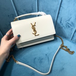 Sunset Bag - White, Leather...