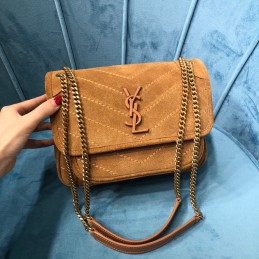 Niki Bag 22cm - Tan, Suede