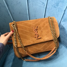 Niki Bag 28cm - Tan, Suede