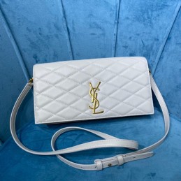 Crossbody Bag - White, Leather