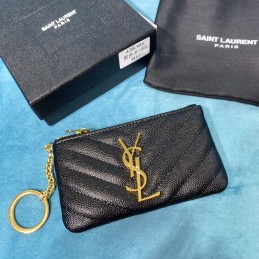 Coin Purse - Black, Leather...