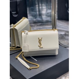 Sunset Bag - White, Leather